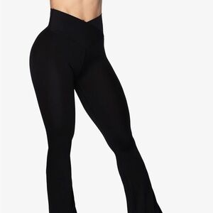 Black High-Waisted Flare Pants